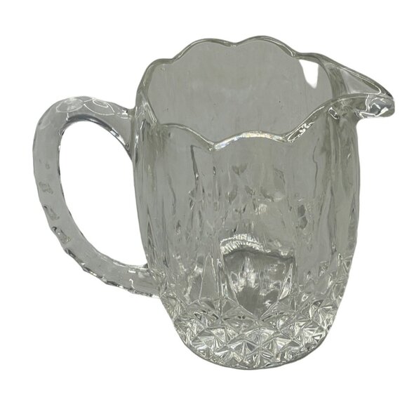 Vintage Crystal Creamer Cristal D'arques Longchamp 4" clear rippled 4.5" READ - Picture 1 of 6
